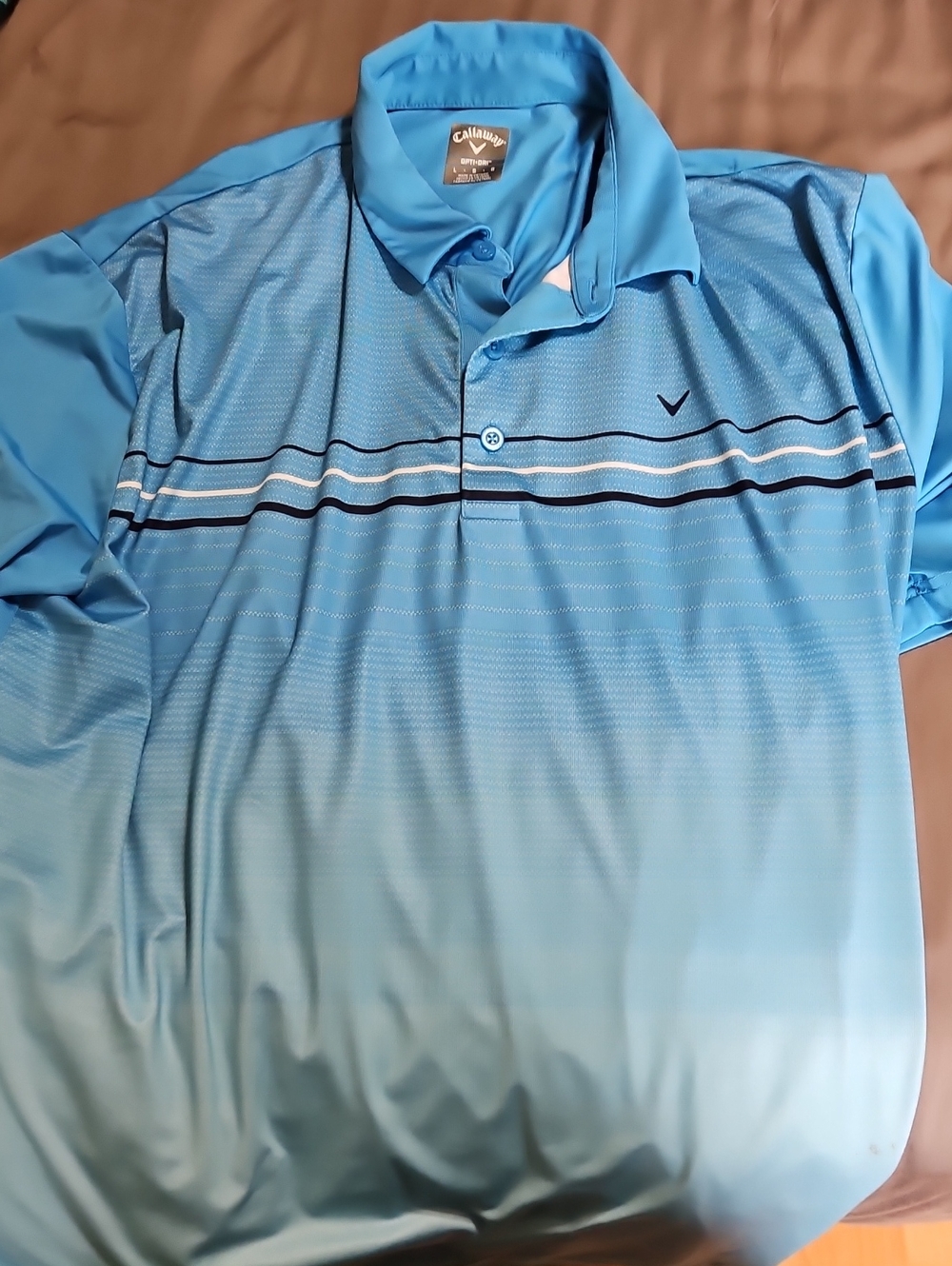 Callaway Men's Blue Gradient Stripe Golf Polo